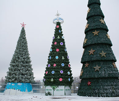 Каркасные ёлки в Грозном